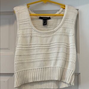 White Knitted Sleeveless Top